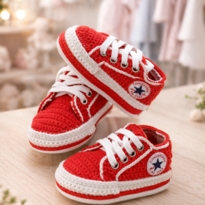 botín converse rojo y blanco